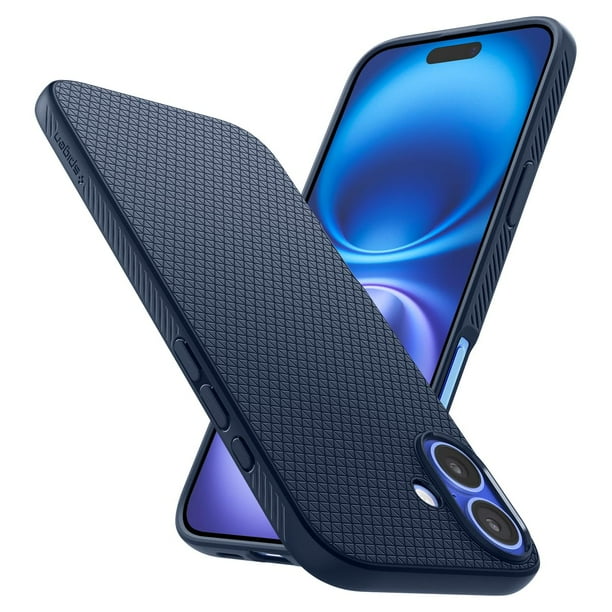 Funda Spigen para iPhone 16 Azul Marino con Protección Militar