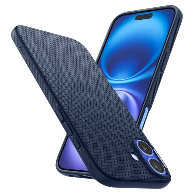 Funda Spigen para iPhone 16 Azul Marino con Protección Militar
