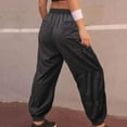 thumbnail image 5 of Jogger Pants Women Cinch Bottom Sweatpants Pockets Elastic High Waisted Casual Loose Trouser, 5 of 7