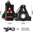 thumbnail image 3 of Luz para correr, luz corporal recargable por USB de 3 modos con luz trasera y correa ajustable para corredores nocturnos, jogging, senderismo, acampada y senderismo, 3 of 5