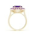 thumbnail image 2 of ANGARA Natural 2.28 Ct. Amethyst with Diamond Halo Ring in 14K Yellow Gold for Women (Ring Size: 3), 2 of 9