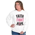 thumbnail image 3 of Faith Fight Hope Breast Cancer Aware Women Crewneck Sweatshirt Brisco Brands X, 3 of 6