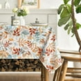 thumbnail image 3 of Fall Tablecloth 60x84 Inch Rectangular, Thanksgiving Autumn Harvest Orange Blue Watercolor Leaf Table Cover for Party Picnic Dinner Decor, 3 of 6
