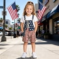 thumbnail image 5 of Coerni July 4th Denim Overalls for Boys & Girls American Flag Printed Bib Jumpsuits Independence Day Celebration Shorts Rompers 5-14 Years, 5 of 5