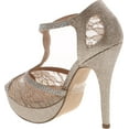thumbnail image 3 of Static Footwear HY-5 Formal Evening Party Lace Ankle T-Strap Peep Toe Stiletto High Heel Pumps, 3 of 4