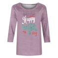 thumbnail image 6 of Raeneomay 3/4 Length Sleeve Womens Tops Women Fashion Easter Printed T-Shirt Blouse Round Neck Casual Tops, 6 of 6