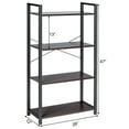 thumbnail image 3 of Costway 4-Tier Bookshelf Industrial Bookcase Diaplay Shelf Storage Rack Rustic Black, 3 of 11