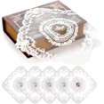 thumbnail image 1 of PinesC 6PackLacePlacemats,RetroFrenchStyleCupMat,EmbroideredDinningTablePlaceMats,FashionableFlowerVintageCrochetLunchmatDoilies,SquareHollowVaseMatforHomeWeddingDecoration, 1 of 5