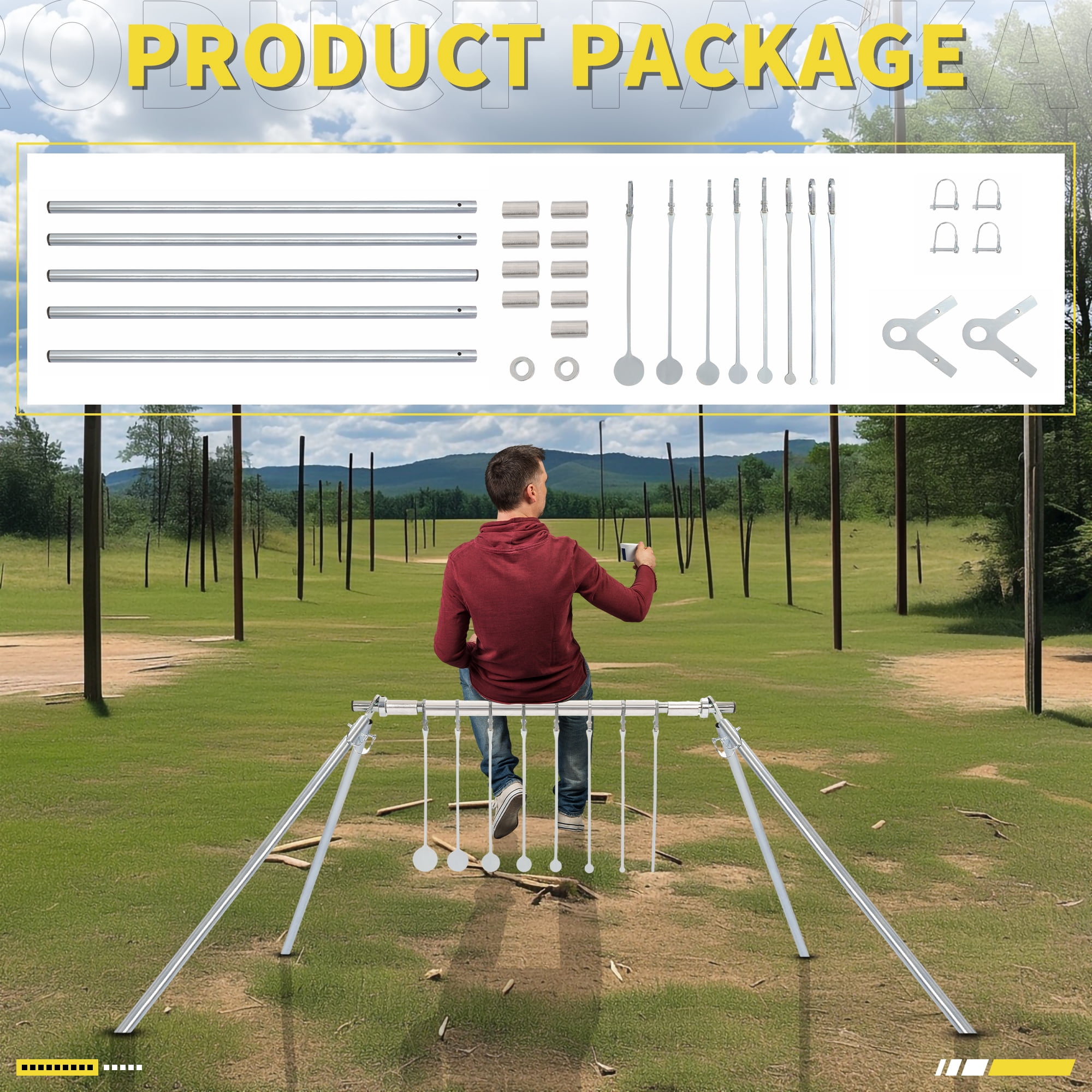 Kojem Steel Targets Spinning Rimfire Target for NRL 22 Rimfire Airgun Pellet Guns Plinking Target (Pipes are Not Included)