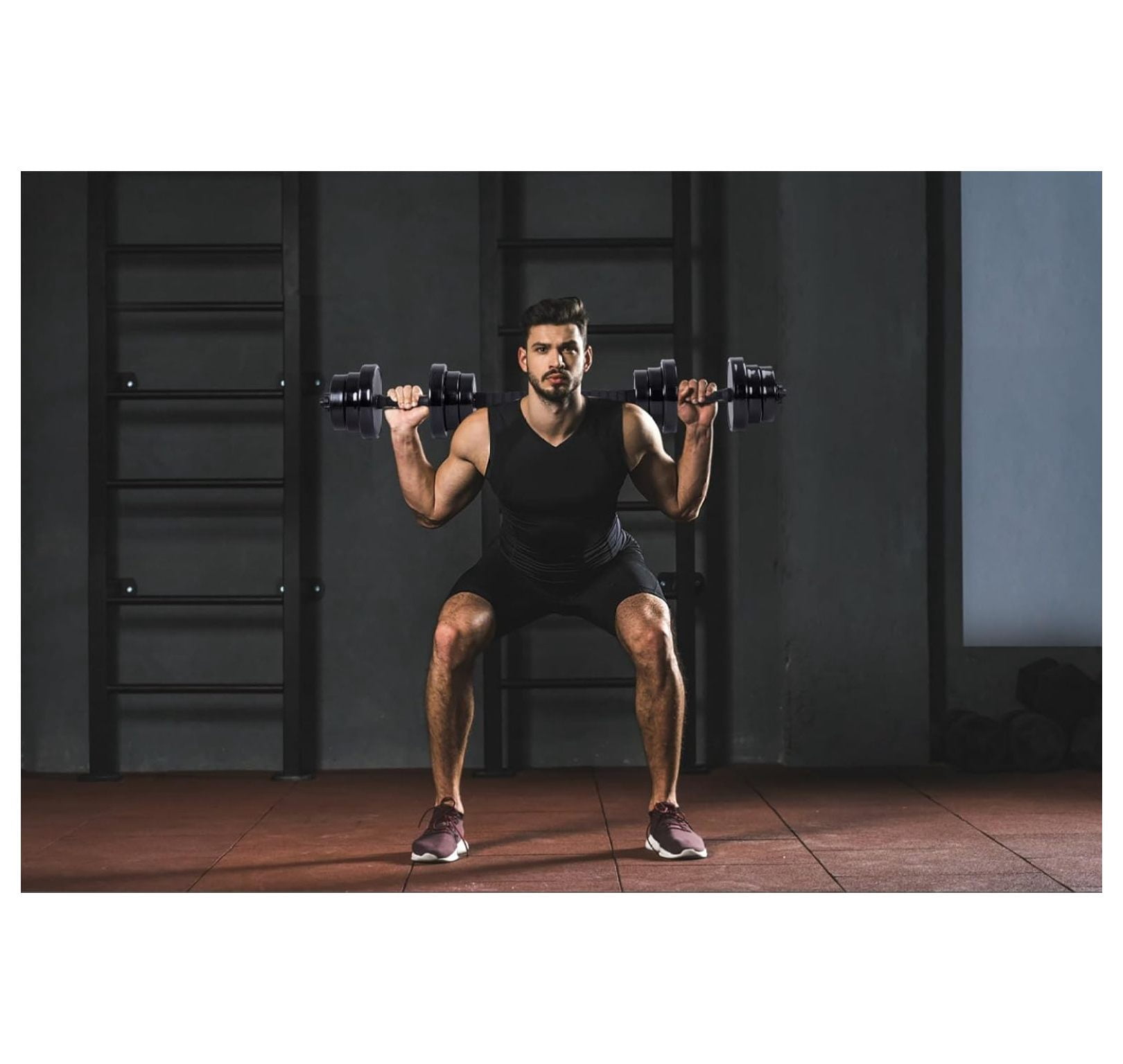 Adjustable Dumbbell Set 3-in-1 - 20-70LB Kettlebell Weights - Non-Slip Home Gym Weight Set - All-Purpose Strength Training Equipment