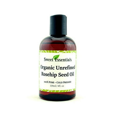 Organic Unrefined Virgin Rosehip Oil | 4oz Bottle | Premium 100% Pure | Imported From Chile | Cold-Pressed | Unrefined, No Fillers - BEST for Face & Skin - HEALS Dry Skin, Fine Lines, Acne Scars, Ecze