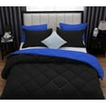 thumbnail image 6 of D.N.G. BEDDINGS 1 Piece Luxury Reversible Diamond Pattern Comforter Premium Super Soft, All Season 800 TC, 100% Egyptian Cotton King/California King Size Royal Blue/Black Solid Color, 6 of 7