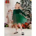 thumbnail image 4 of IDOPIP Toddler Girls Velvet Tulle Tutu Dress Long Sleeve Bowknot Christmas Dress Fall Winter Dresses, 4 of 9