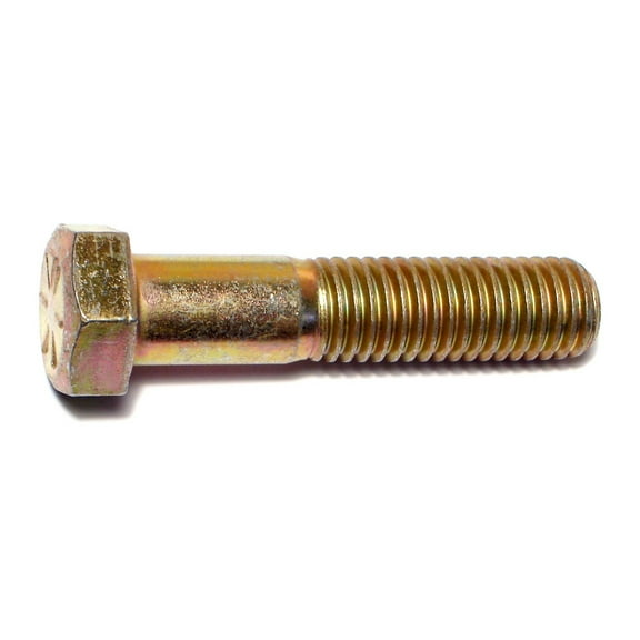 9/16"-12 x 2-1/2" Zinc Plated Grade 8 Steel Coarse Thread Hex Cap Screws HCS8-325
