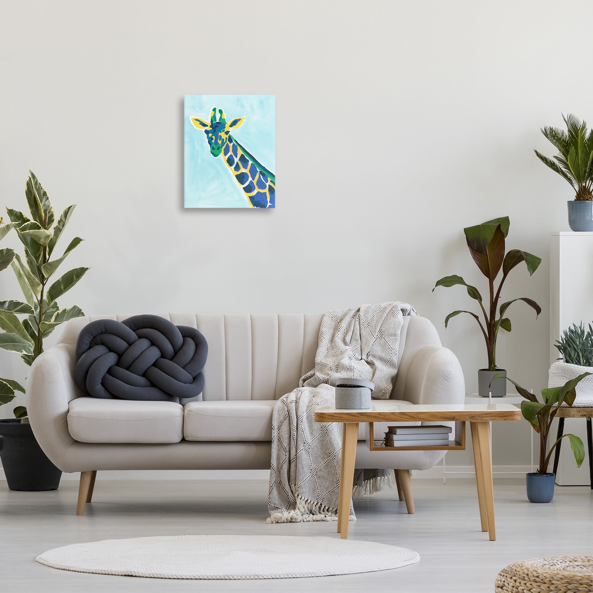 Stupell Industries Modern Hue Giraffe Animals & Insects Painting Gallery Wrapped Canvas Art Print Wall Art, 16 x 20