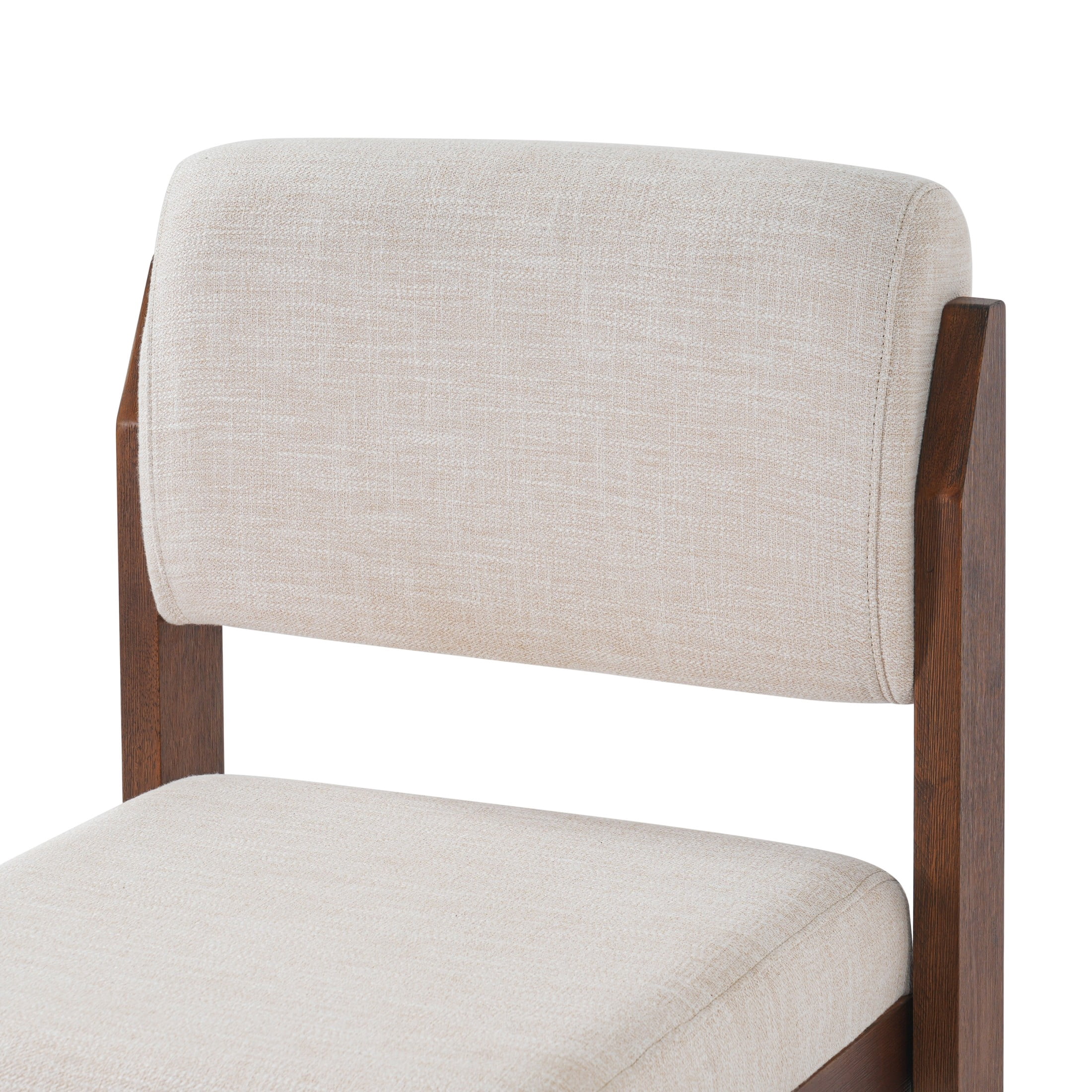 Christopher Knight Home Modern Upholstered Dining Side Chairs, Wood Frame, Walnut+Beige, Set of 6