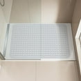 thumbnail image 4 of Extra Large Shower Mat 47"x 32", TPE Non Slip Shower Mat for Shower Stall, Inside Walk in Shower Mats with Drain Holes Suction Cups, Anti-Slip for Elderly Kids (Light Grey), 4 of 7