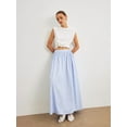 thumbnail image 2 of Womens Summer Long Skirt High Waist Pleated A-Line Casual Flowy Fairy Skirts Blue M, 2 of 8