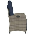thumbnail image 3 of vidaXL Reclining Garden Chair with Footrest Grey Poly Rattan, 3 of 5