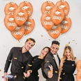 thumbnail image 2 of PMU Graduation Balloons 11 Inch PartyTex Premium Orange with All-Over Print White Grad Caps-Confetti and Streamers Pkg/12, 2 of 7