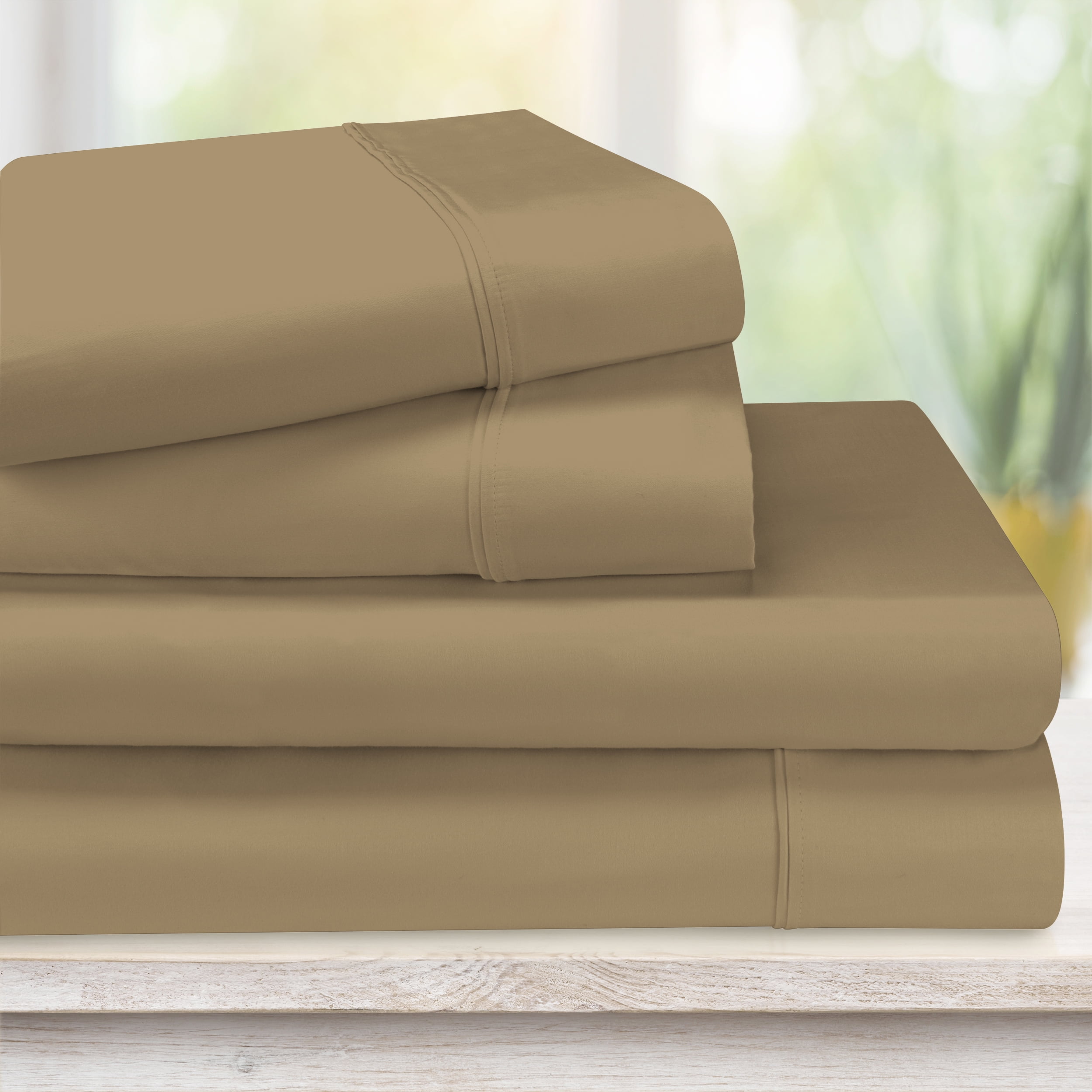 1200 Thread Count Egyptian Cotton Bedding Sheets & Pillowcases, 4Piece