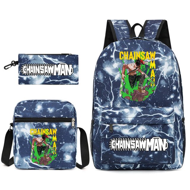 Mochila con estampado de motosierra para hombre, bolsa de hombro para ordenador portátil, estuche para lápices, estilo Hip Hop, novedad Fivean unisex