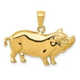 thumbnail image 1 of Real 14kt Yellow Gold Pot Belly Pig Pendant; for Adults and Teens; for Women and Men, 1 of 3