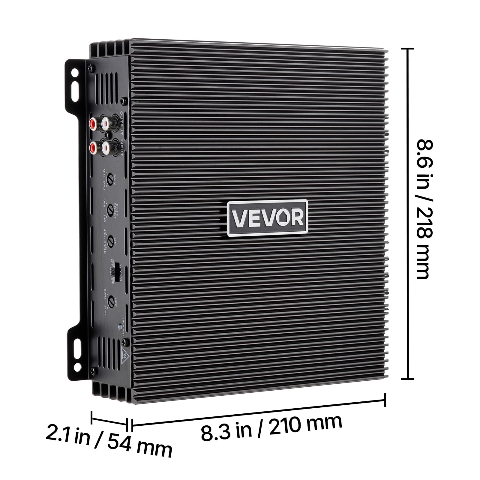 VEVOR 2 Channel Car Audio Amplifier 2 Ohm Stable Bridgeable Class A/B Full Range Stereo Amp Max Power 2 x 300W @ 4 Ohm / 2 x 600W @ 2 Ohm for Car SUV Truck Off-Road