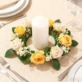 thumbnail image 4 of Plastic Candlestick Decorative Ring Simulated Rose Candlestick Wreath Artificial Flower Candle Holders and Window Display for Wedding Tabletop Decorations(1Pcs) Rkxzt, 4 of 9