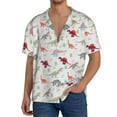 thumbnail image 3 of Xecao offers the Cute Dinosaur for Men's Casual Short-sleeved Shirt, a button-up collared shirt with a pocket, perfect for beach vacations and yacht travel in the XX-Large size., 3 of 7