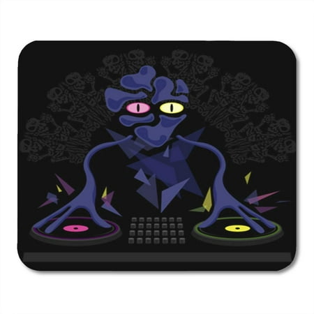 KDAGR Blue Trippy Alien Dj Character Green PSY Abstract Ambient Artist Mousepad Mouse Pad Mouse Mat 9x10 (Best Dark Psy Artists)