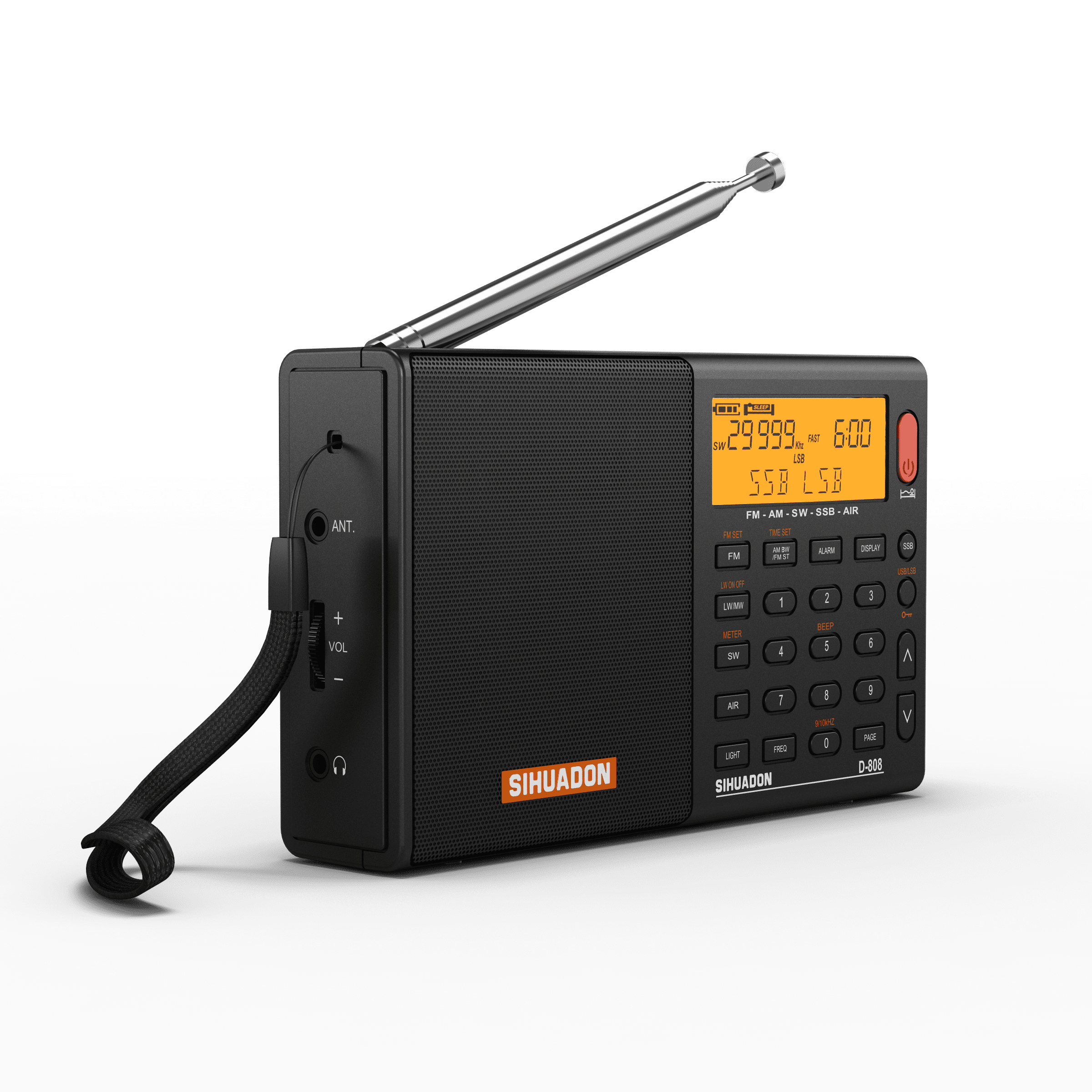 DJ-X81 AIR−BAND SPECIAL 2025 Hot selling SIHUADON D-808 (Black) FM/SW/MW/LW SSB AIR