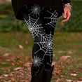 thumbnail image 3 of Halloween Leggings for Women Elastic High Waist Spooky Print Slim Fit Tights Pants Workout Running Yoga Pants, 3 of 9