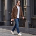 thumbnail image 6 of Mens Fleece Sweatshirts Hooded Long Sleeve Zip Top Oversized Ribbed Mens Soft Fit Winter Outerwear, 6 of 8