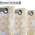 thumbnail image 2 of Medallion Blackout Curtains, Floral Print Thermal Insulated Blackout Window Curtains for Bedroom,Grommet Top Curtains, W52 x L84 Inch, 2 Panels, Yellow/Grey, 2 of 7