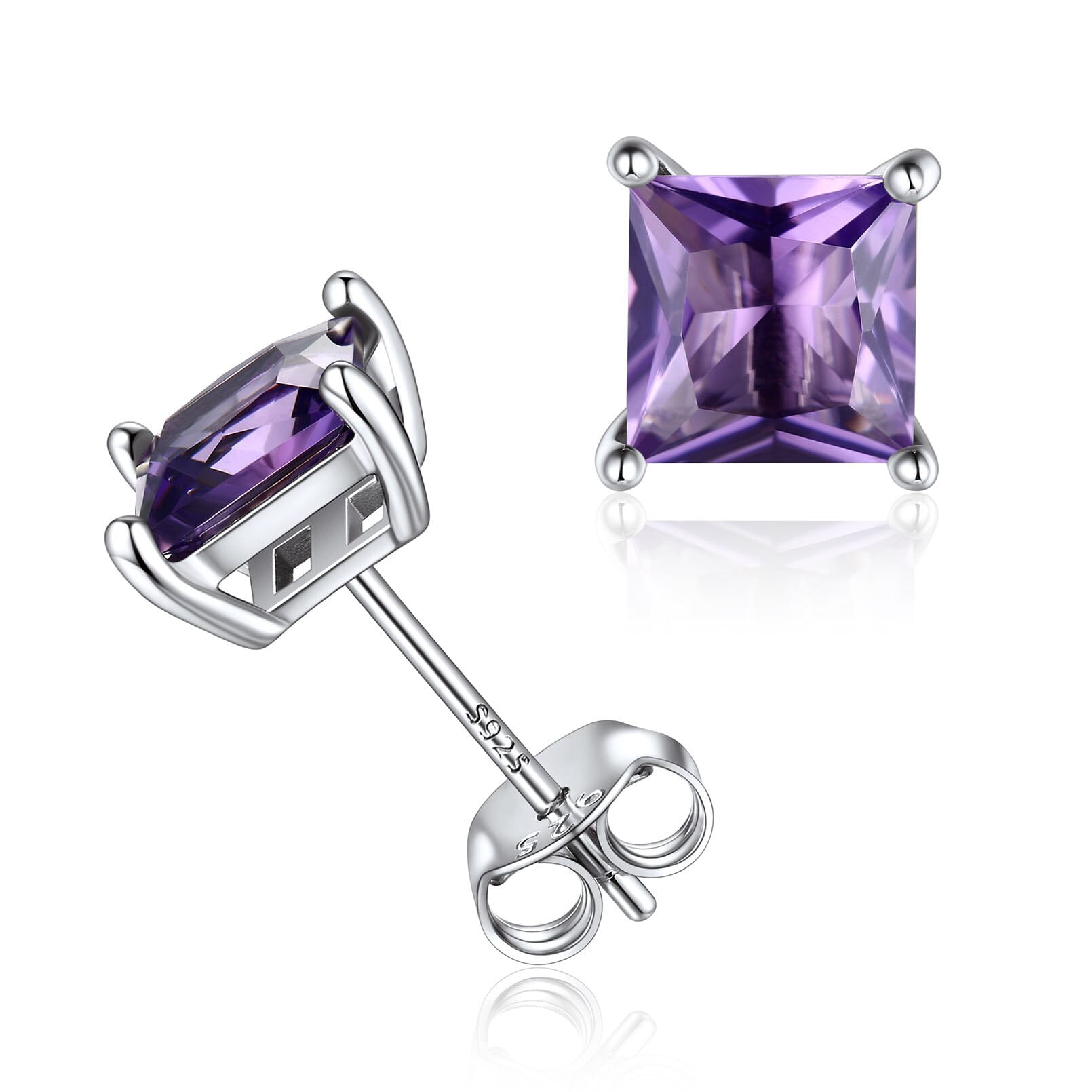 Piccoli orecchini rettangolari in argento sterling