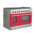 thumbnail image 2 of Forno Galiano 48-Inch Freestanding Gas Range, Stainless Steel, 8 Burners, 107,000 BTU, Griddle, Double Ovens, Energy Efficient, Red Doors, 2 of 6