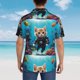 thumbnail image 4 of Balery Underwater Diving Cat Camisas hawaianas de manga corta para hombre, camisas playeras de corte holgado, camisas de vacaciones con botones,X-Large, 4 of 7