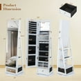 thumbnail image 3 of Gymax 360° Swivel Jewelry Cabinet Full Length Mirror w/Built-in Lights White, 3 of 9
