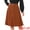 Orange Brown, variant on DARING DIVA Women's A-Line Vintage High Waist Pleated Midi Skirts S Red