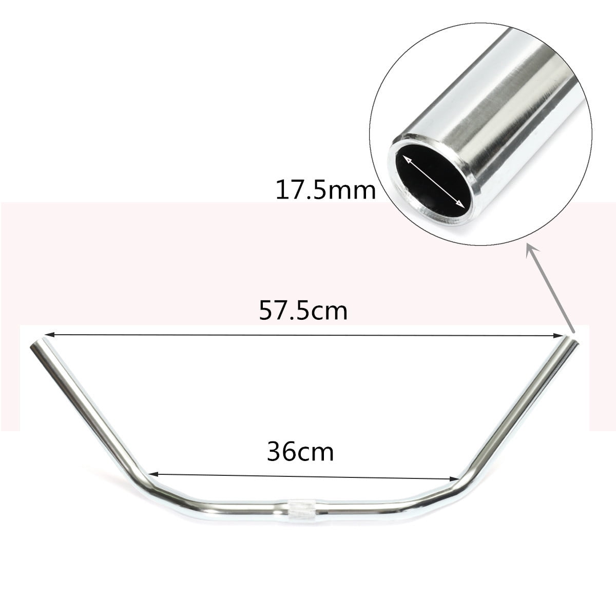 25.4mm Sliver Handlebar Bar For Beach Cruiser Mountain Bike Bicycle 575mm Length
