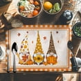 thumbnail image 6 of Happy Thanksgiving Placemats Set of 4 Gnome Pumokin Sunflower Leaf Orange Plaid Heat Insulated Linen Place Mats, Washable Stain-Proof Table Mats for Dining Tables Holiday Decor 13x19inch, 6 of 9