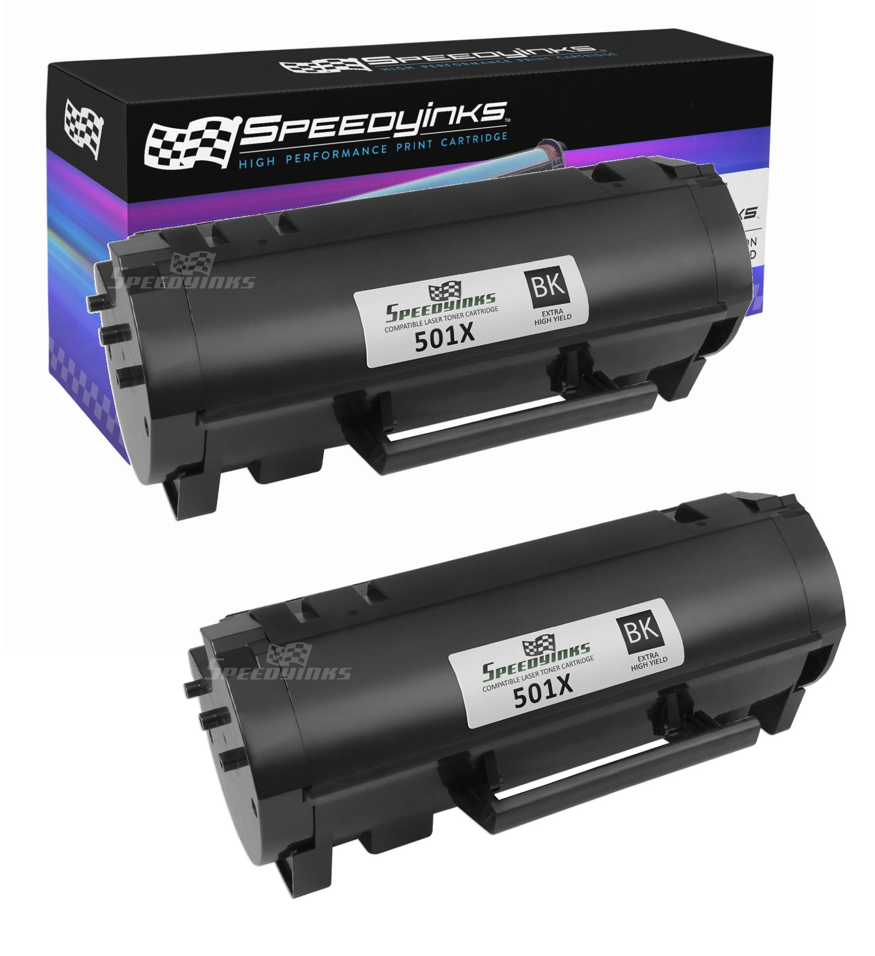 2PK Compatible 50F1X00 Extra High Yield Black Laser Toner Cartridge for
