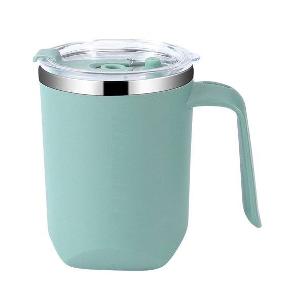 Binwennn Stainless Steel Double Layer Mug With Lid And Handle Insulated Coffee Cup Drinking Cups Home Tea Cup Cups for Kitchen Set Glass Drinking Cups Set Valentines Day for Husband Vacuum Mug 10oz