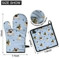 thumbnail image 6 of Pug and Footprints Kitchen Oven Mitt and Pot Holder Sets 2 Pcs for Baking, Cooking and Grilling, Heat Resistant Up To 392 °F, 6 of 7
