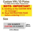 thumbnail image 3 of Custom Hin Plate Replacement, Engraved Trailer Vin Plates Boat Hull Plate 304 Stainless Steel Vin Plate for Trailers, Vin Number Plate Replacement Outdoor Vin Tag, 3 of 6