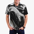 thumbnail image 1 of Balery Fluid Black White Paint Swirls Camisa Polo de Hombre con Estampado, de Manga Corta y Tejido Medio, Camisa Tipo Golf Polo-3X-Large, 1 of 6