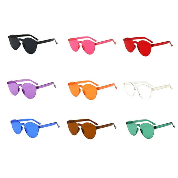 TABLZONE 9Pcs Transparent Jelly Color Sunglasses Set Anti- Eyewear for Men Women