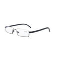 thumbnail image 3 of Mens Black Half Rimless Reading Glasses +1.00 Blue Light Blocking tr90 Flexible Presbyopic Glasses Half Frameless Rectangle Readers with case, 3 of 6