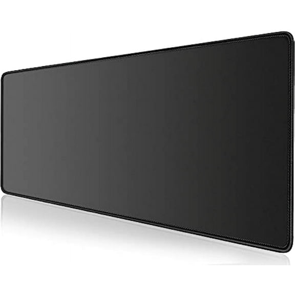 Large Gaming Mouse Pad with Stitched Edges, Extended Desk Mousepad with Superior Micro-Weave Cloth, Non-Slip Base, Water Resist Keyboard Pad for Gamer, Office & Home, 31.5 x 11.8 in, Black
